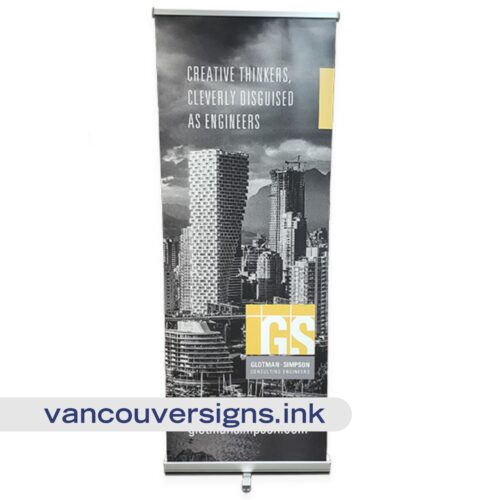 Roll Up Banner – Adjustable Height 33″ x 62″-87″