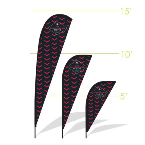 Tear drop flag Size options