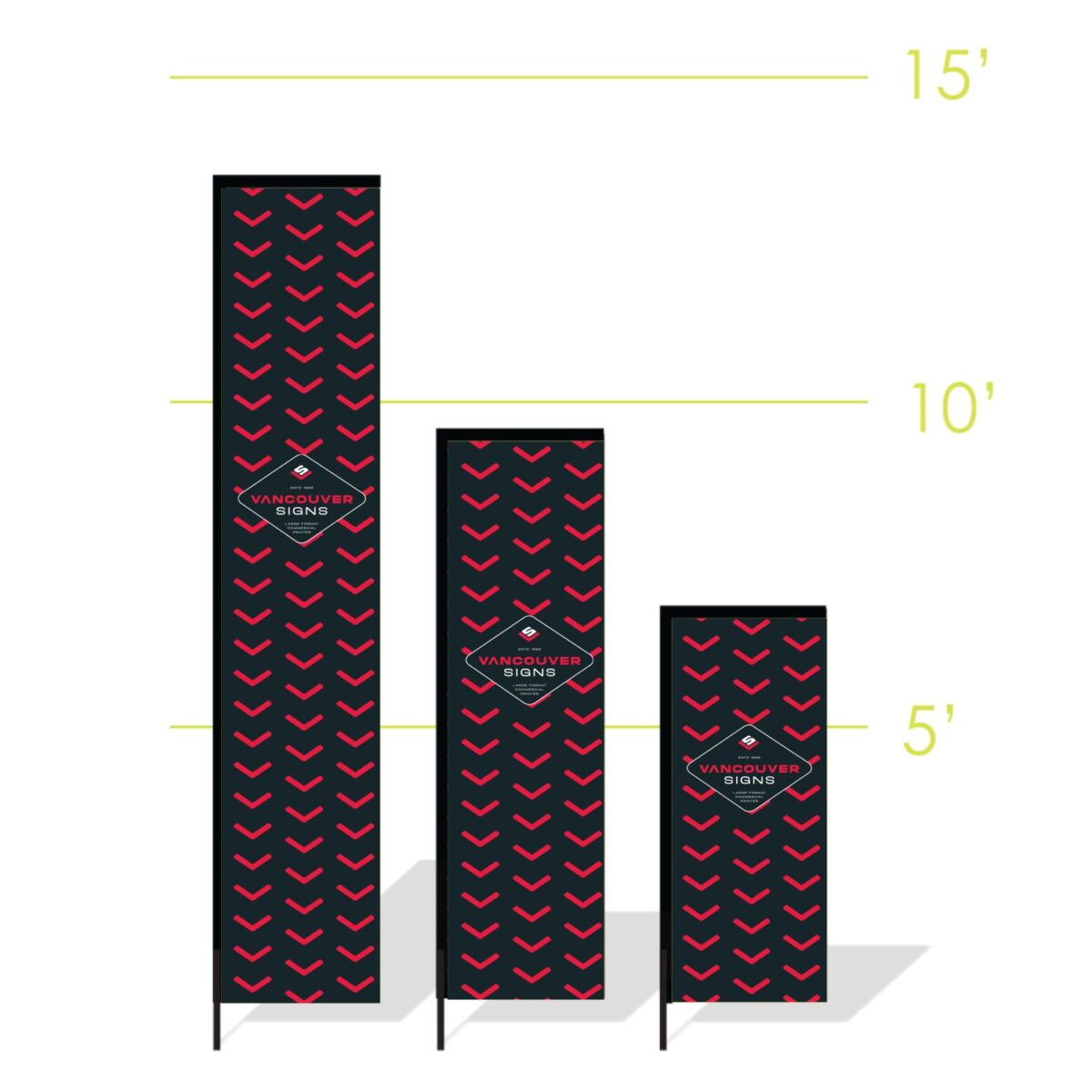 rectangular flag Size options